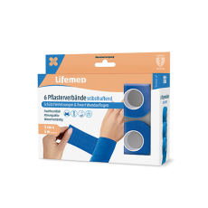 6 Rollen Pflaster, selbsthaftend 5 m x 5 cm blau